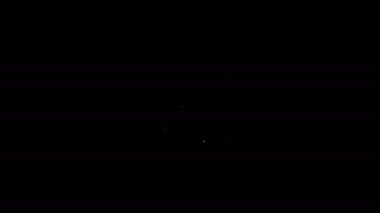 Beyaz çizgi Akıllı ev simgesi siyah arkaplanda izole edildi. Uzaktan kumanda. 4K Video hareketli grafik canlandırması