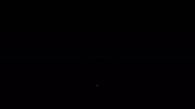 Beyaz çizgi İşlemci simgesi siyah arkaplanda izole edildi. İşlemci, merkezi işlem birimi, mikroçip, mikro devre, bilgisayar işlemcisi, çip. 4K Video hareketli grafik canlandırması