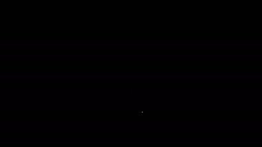 Siyah arkaplanda beyaz çizgi video oyun konsolu simgesi izole edildi. 4K Video hareketli grafik canlandırması