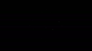 Beyaz çizgi İşlemci simgesi siyah arkaplanda izole edildi. İşlemci, merkezi işlem birimi, mikroçip, mikro devre, bilgisayar işlemcisi, çip. 4K Video hareketli grafik canlandırması