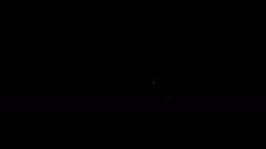 Beyaz çizgi RAM, siyah arkaplanda izole edilmiş rastgele erişim bellek simgesi. 4K Video hareketli grafik canlandırması