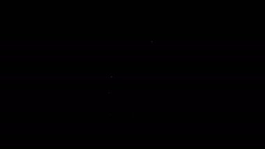 Beyaz çizgi siber güvenlik simgesi siyah arkaplanda izole edildi. Dijital devre kartında kapalı asma kilit. Güvenlik kavramı. Dijital veri koruması. 4K Video hareketli grafik canlandırması
