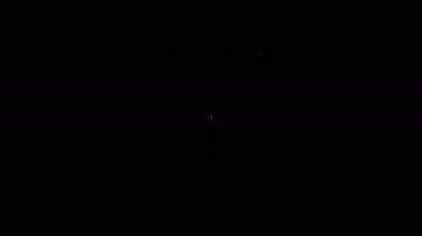 Beyaz çizgi Video Grafik Kart simgesi siyah arkaplanda izole edildi. 4K Video hareketli grafik canlandırması