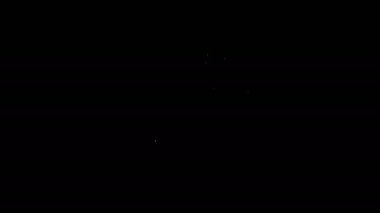 Beyaz çizgi Sanal gerçeklik gözlüğü simgesi siyah arkaplanda izole edilmiş. Stereoskopik 3D VR maskesi. 4K Video hareketli grafik canlandırması