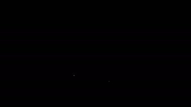 Beyaz çizgi SSD kart simgesi siyah arkaplanda izole edildi. Katı eyalet sürücü işareti. Depolama diski sembolü. 4K Video hareketli grafik canlandırması