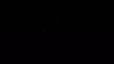 Beyaz çizgi ev simgesi siyah arkaplanda izole edildi. Ev sembolü. 4K Video hareketli grafik canlandırması