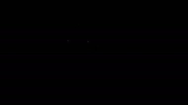 Beyaz çizgi ev simgesi siyah arkaplanda izole edildi. Ev sembolü. 4K Video hareketli grafik canlandırması