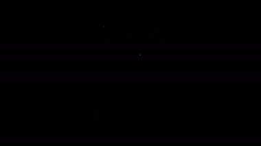 Siyah arkaplanda izole edilmiş metin satışı simgesi olan beyaz çizgi asma işareti. Mesaj indirimli tabela. 4K Video hareketli grafik canlandırması