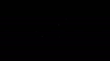 Beyaz çizgi ev simgesi siyah arkaplanda izole edildi. Ev sembolü. 4K Video hareketli grafik canlandırması