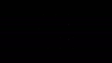 Beyaz çizgili bahçe çiti ahşap ikonu siyah arka planda izole edilmiş. 4K Video hareketli grafik canlandırması