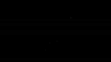 Beyaz çizgi masa lambası simgesi siyah arkaplanda izole edildi. 4K Video hareketli grafik canlandırması