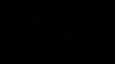 Metin içeren beyaz çizgi kapı paspası siyah arkaplanda izole edilmiş karşılama simgesi. Hoş geldin tabelası. 4K Video hareketli grafik canlandırması