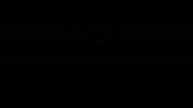 Siyah arkaplanda izole edilmiş metin satışı simgesi olan beyaz çizgi asma işareti. Mesaj indirimli tabela. 4K Video hareketli grafik canlandırması