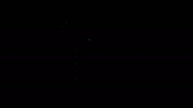 Beyaz çizgi Garaj simgesi siyah arkaplanda izole edildi. 4K Video hareketli grafik canlandırması