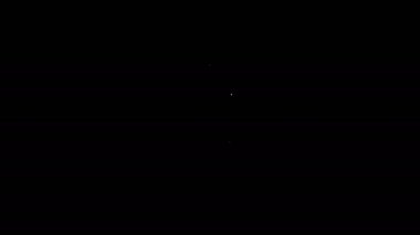Siyah arkaplanda beyaz çizgi tanımlama simgesi var. Sunum için, şirketin kimliği için, reklam için kullanılabilir. 4K Video hareketli grafik canlandırması