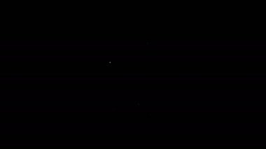 Beyaz çizgi sertifika şablonu simgesi siyah arkaplanda izole edildi. Başarı, ödül, diploma, burs, diploma. İş başarısı sertifikası 4K Video hareketli grafik canlandırması
