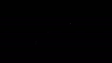 Siyah arkaplanda beyaz çizgi tanımlama simgesi var. Sunum için, şirketin kimliği için, reklam için kullanılabilir. 4K Video hareketli grafik canlandırması