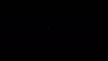 Beyaz çizgi test tüpü ve siyah arkaplanda izole edilmiş kimyasal test ikonu. Laboratuvar cam levhası. 4K Video hareketli grafik canlandırması