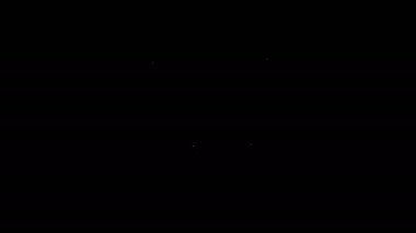 Beyaz çizgi Gözlük simgesi siyah arkaplanda izole edildi. Gözlük çerçevesi sembolü. 4K Video hareketli grafik canlandırması
