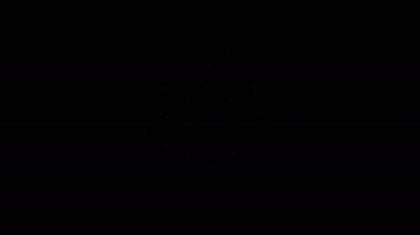 Siyah arkaplanda beyaz çizgi rubik küp simgesi izole edildi. Mekanik yapboz oyuncağı. Rubiks küp 3D kombinasyon bulmacası. 4K Video hareketli grafik canlandırması