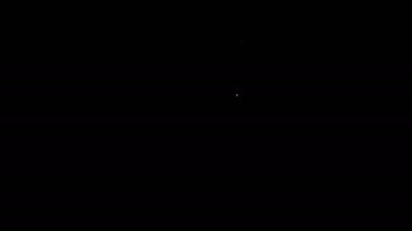 Siyah arkaplanda beyaz çizgi belge simgesi izole edildi. Dosya simgesi. Kontrol listesi simgesi. İş konsepti. 4K Video hareketli grafik canlandırması