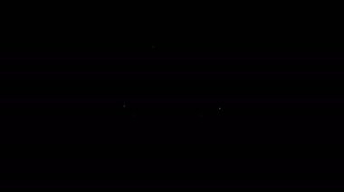 Beyaz çizgi evrak çantası simgesi siyah arkaplanda izole edildi. İş ilanı. İş portföyü. 4K Video hareketli grafik canlandırması