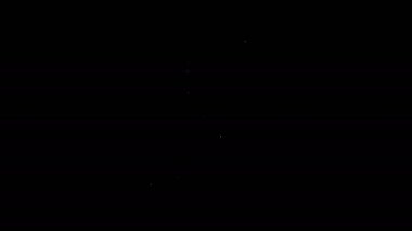 Beyaz çizgi cam tüp deney tüpü alev ısıtıcı deney ikonu siyah arka planda izole. Laboratuvar ekipmanları. 4K Video hareketli grafik canlandırması