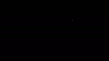 Mezuniyet başlığı simgesi siyah arkaplanda izole edilmiş beyaz çizgi bilgisayar monitörü. Çevrimiçi öğrenme ya da e-öğrenme kavramı. 4K Video hareketli grafik canlandırması