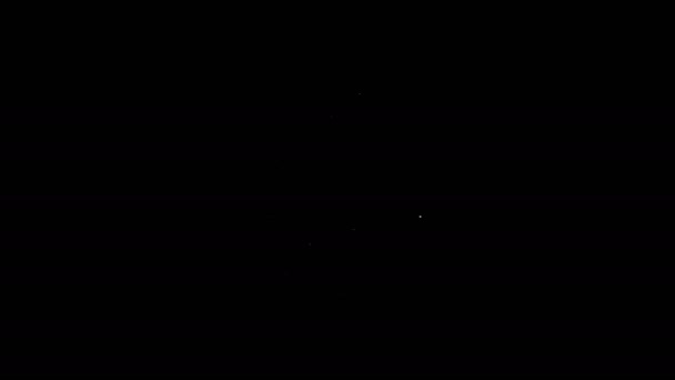 Línea blanca Icono de brújula aislado sobre fondo negro. Windrose símbolo de navegación. Signo de rosa de viento. Animación gráfica de vídeo 4K — Vídeos de Stock
