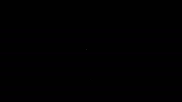 Weiße Linie Medizinische Karte Zeiger mit Kreuz Krankenhaus Symbol isoliert auf schwarzem Hintergrund. 4K Video Motion Grafik Animation — Stockvideo