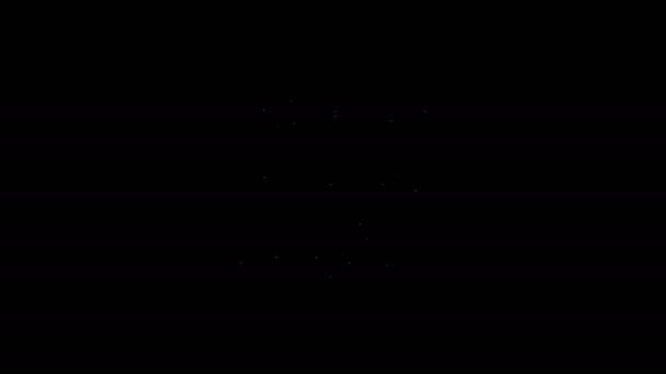 Vit linje Placering på globen ikon isolerad på svart bakgrund. Världs- eller jordtecken. 4K Video motion grafisk animation — Stockvideo