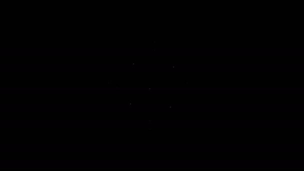 Vit linje Vägtrafikskylt. Skylt ikon isolerad på svart bakgrund. Pekarsymbol. Isolerad gatuinformationsskylt. Riktningsskylt. 4K Video motion grafisk animation — Stockvideo