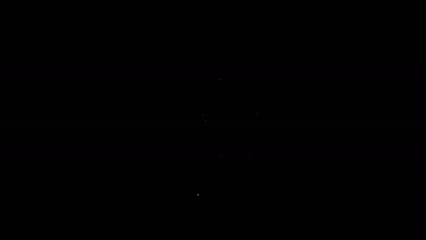 Icono de la tableta de línea blanca aislado sobre fondo negro. Animación gráfica de vídeo 4K — Vídeo de stock
