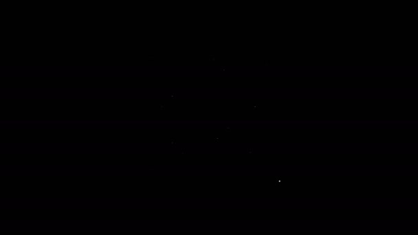 Icono del procesador de línea blanca aislado sobre fondo negro. CPU, unidad central de procesamiento, microchip, microcircuito, procesador de computadoras, chip. Animación gráfica de vídeo 4K — Vídeos de Stock