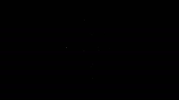 Vit linje Smartphone, mobiltelefon ikon isolerad på svart bakgrund. 4K Video motion grafisk animation — Stockvideo