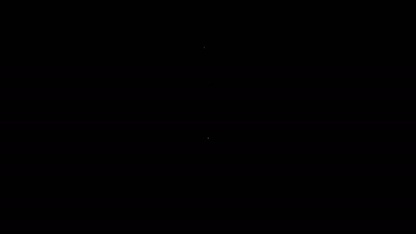 Иконка Gamepad белой линии выделена на черном фоне. Игровой контроллер. Видеографическая анимация 4K — стоковое видео
