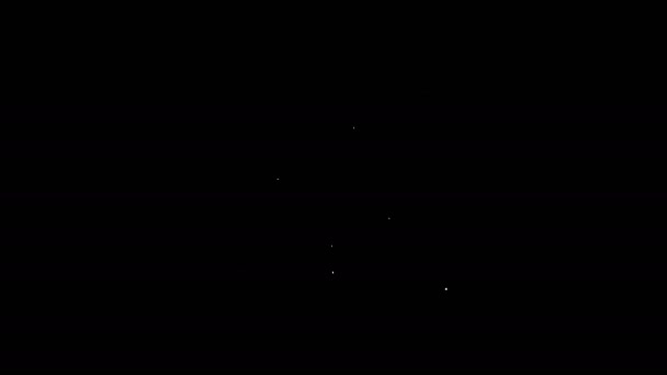 Biała linia Komputerowa ikona chłodziarki izolowana na czarnym tle. Wentylator sprzętu komputerowego. 4K Animacja graficzna ruchu wideo — Wideo stockowe