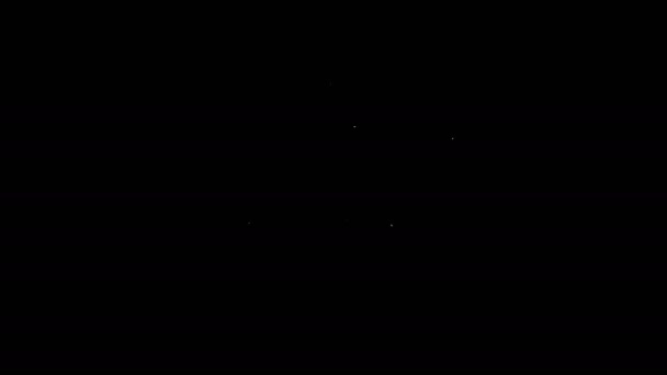 Weiße Linie Realtor Symbol isoliert auf schwarzem Hintergrund. Hauskauf. 4K Video Motion Grafik Animation — Stockvideo