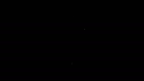 Siyah arkaplanda izole edilmiş metin satışı simgesi olan beyaz çizgi asma işareti. Mesaj indirimli tabela. 4K Video hareketli grafik canlandırması — Stok video