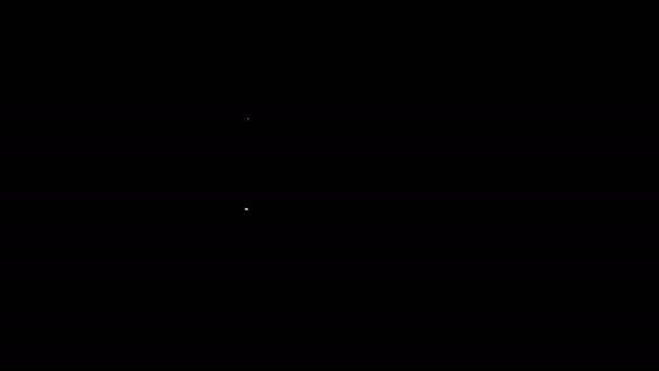 Línea blanca Signo colgante con texto Icono de venta en línea aislado sobre fondo negro. Letrero con texto Venta. Animación gráfica de vídeo 4K — Vídeo de stock