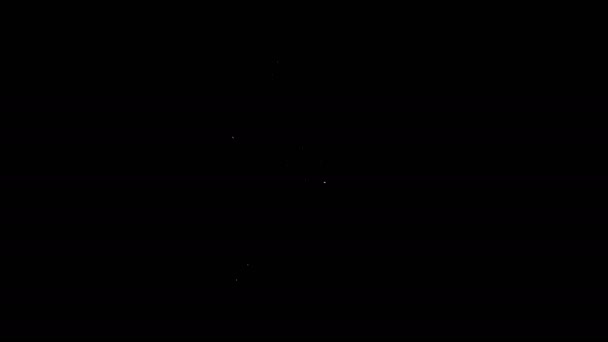 Icono de la Casa de línea blanca aislado sobre fondo negro. Símbolo casero. Animación gráfica de vídeo 4K — Vídeo de stock