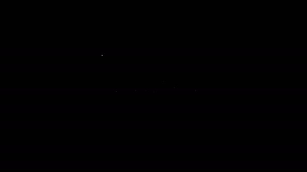 Fehér vonal Doormat a szöveggel Üdvözlő ikon elszigetelt fekete háttér. Üdvözlő tábla. 4K Videó mozgás grafikus animáció — Stock videók