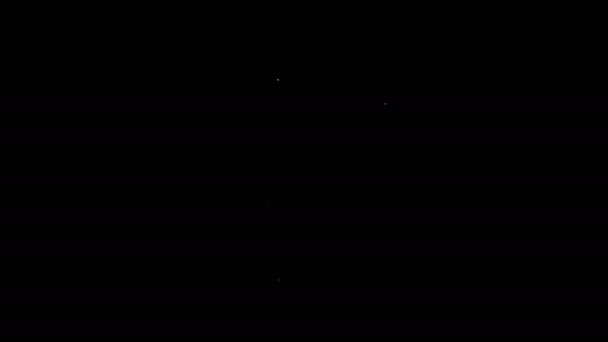 Bílá čára Kartáč na váleček ikona izolované na černém pozadí. Grafická animace pohybu videa 4K — Stock video