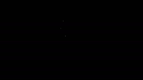 Ícone de livro de linha branca isolado no fundo preto. Animação gráfica em movimento de vídeo 4K — Vídeo de Stock