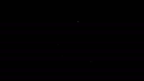 Witte lijn Certificaat sjabloon pictogram geïsoleerd op zwarte achtergrond. Bereik, prijs, graad, beurs, diploma. Zakelijk succes certificaat. 4K Video motion grafische animatie — Stockvideo