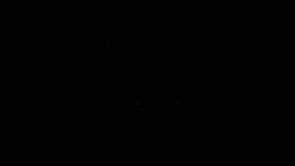 Línea blanca Icono de gafas aisladas sobre fondo negro. Símbolo de marco de gafas. Animación gráfica de vídeo 4K — Vídeos de Stock