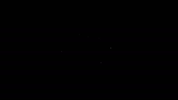 Біла лінія Піктограма дошки ізольована на чорному тлі. Шкільний знак дошки. 4K Відео рух графічна анімація — стокове відео