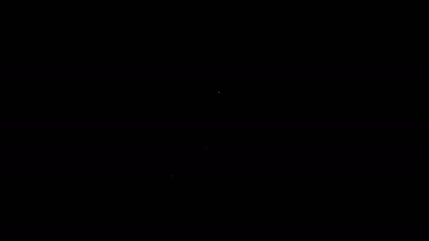 Fehér vonal Festék ecset ikon elszigetelt fekete háttér. 4K Videó mozgás grafikus animáció — Stock videók