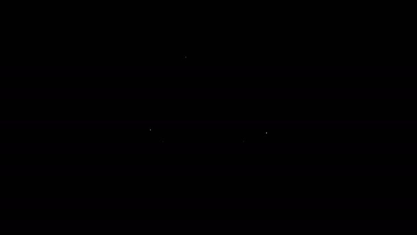 Символ белой линии Короткий изолирован на черном фоне. Деловой знак. Бизнес портфолио Видеографическая анимация 4K — стоковое видео