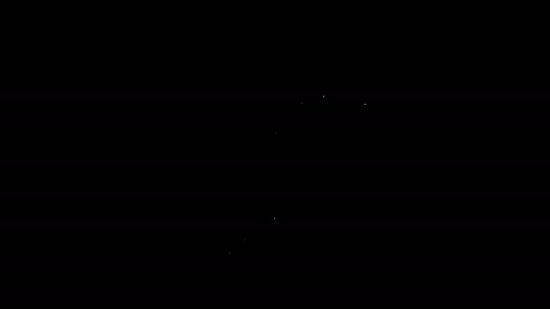 Mezuniyet başlığı simgesi siyah arkaplanda izole edilmiş beyaz çizgi bilgisayar monitörü. Çevrimiçi öğrenme ya da e-öğrenme kavramı. 4K Video hareketli grafik canlandırması — Stok video